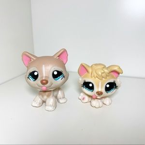 RARE Littlest Pet Shop - Husky Dog and Puppy Set